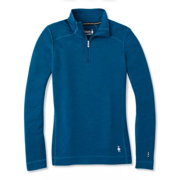 Smartwool Tops - Merino 250 Baselayer 1/4 Zip, Teal/Green